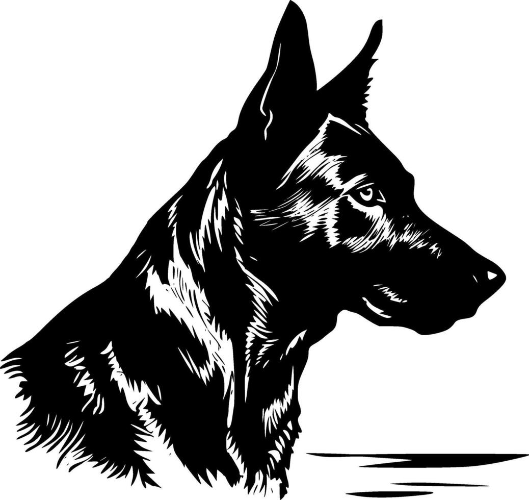 Australian Kelpie, Minimalist and Simple Silhouette - illustration vector