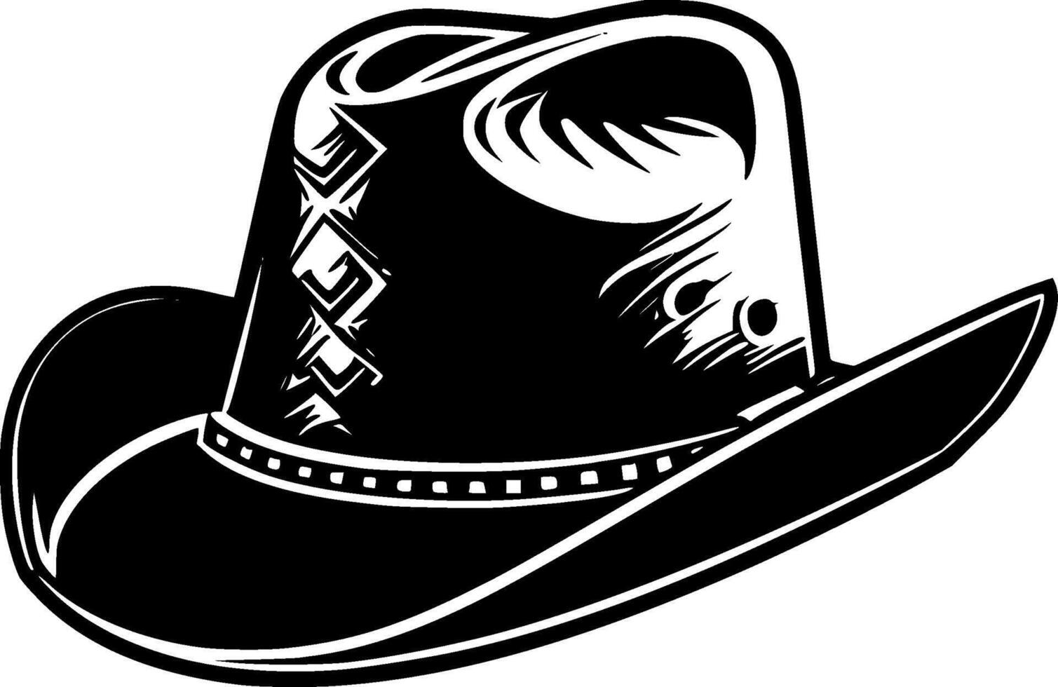 Cowboy Hat, Minimalist and Simple Silhouette - illustration vector