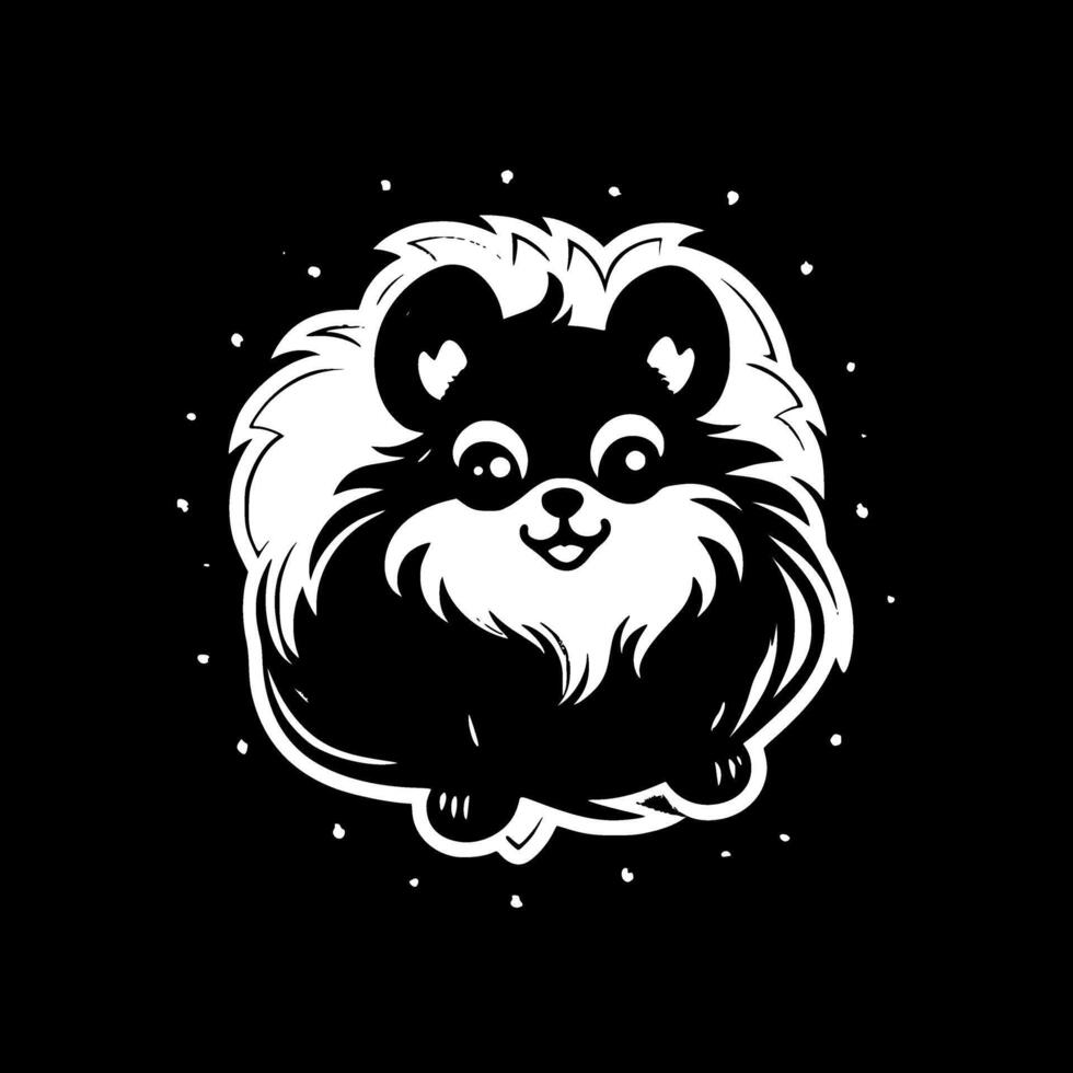 Pomeranian, Minimalist and Simple Silhouette - illustration vector