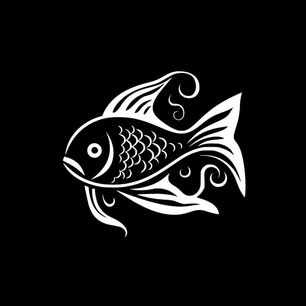 Goldfish, Minimalist and Simple Silhouette - illustration vector