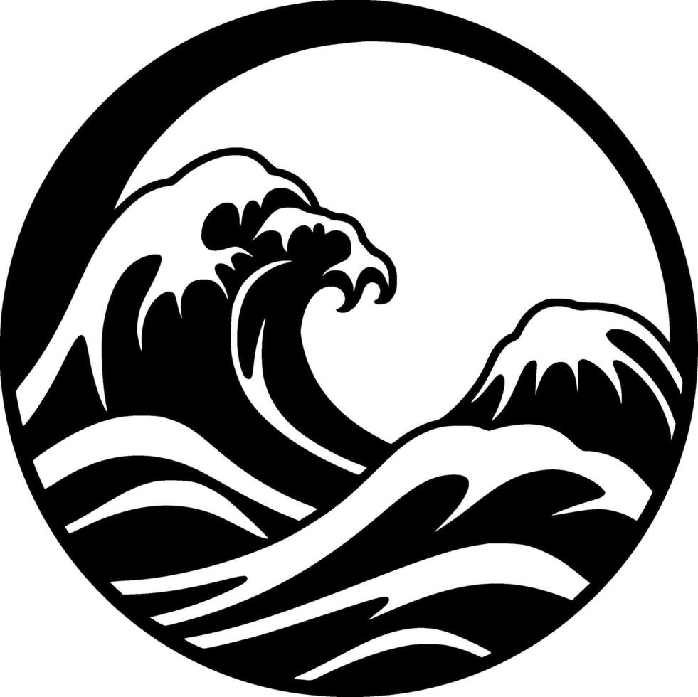Waves, Minimalist and Simple Silhouette - illustration vector