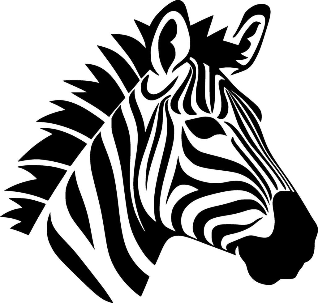 Zebra, Black and White illustration vector