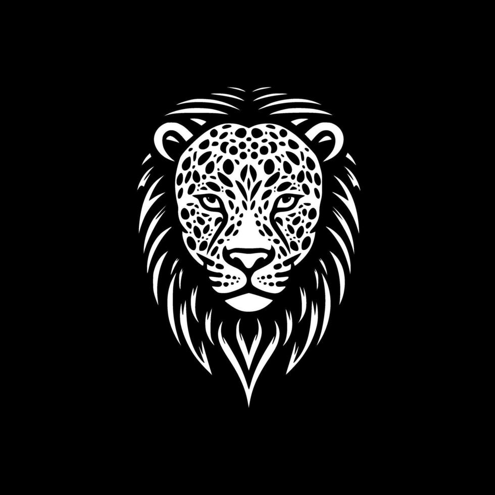 Leopard - Black and White Isolated Icon - illustration vector