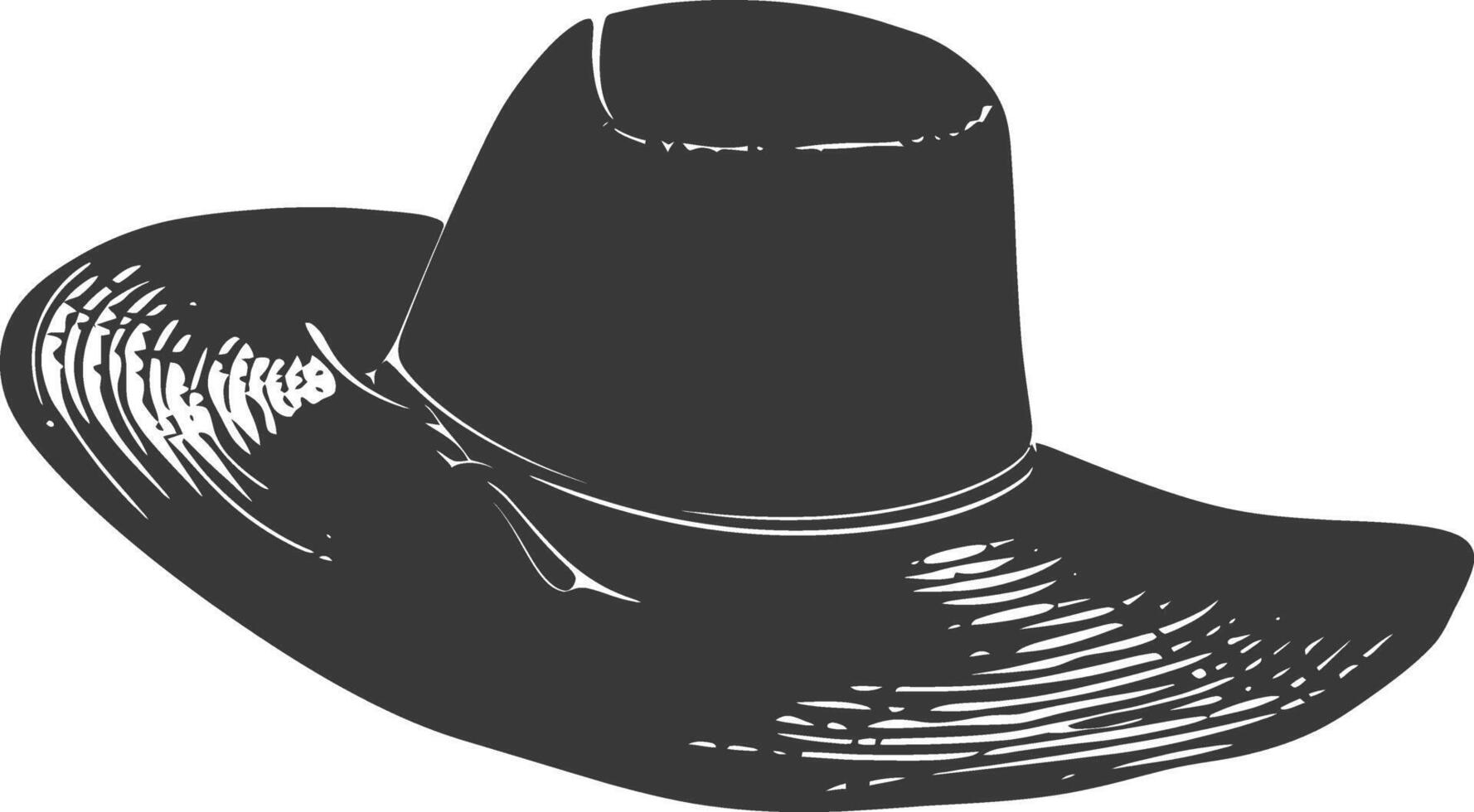 Silhouette beach hat black color only vector