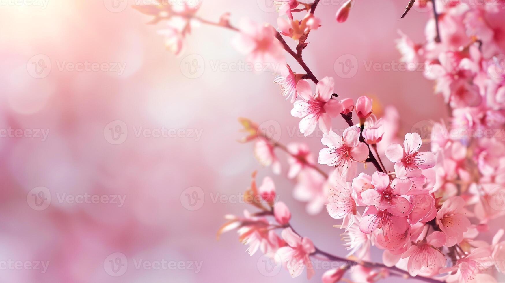 de la madre día antecedentes con Copiar espacio. japonés sakura floreciente. Derecha lado composición foto