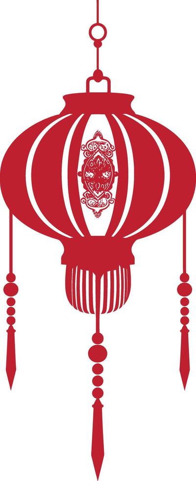 asian chinese traditional lantern red color only vector