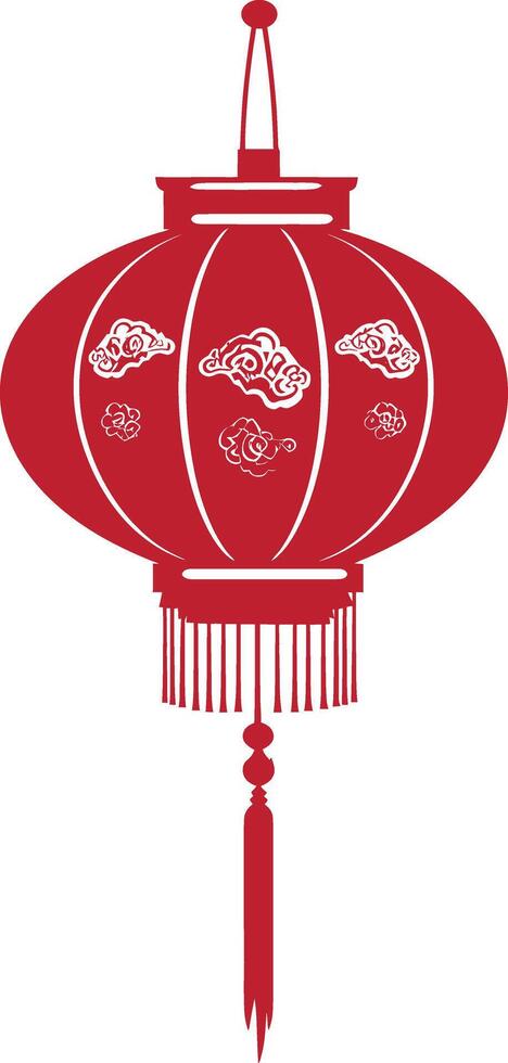 asian chinese traditional lantern red color only vector