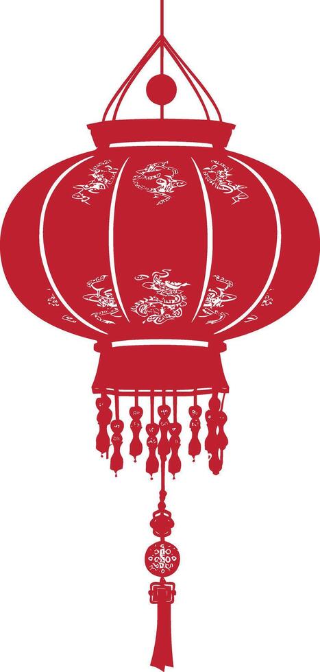 asian chinese traditional lantern red color only vector