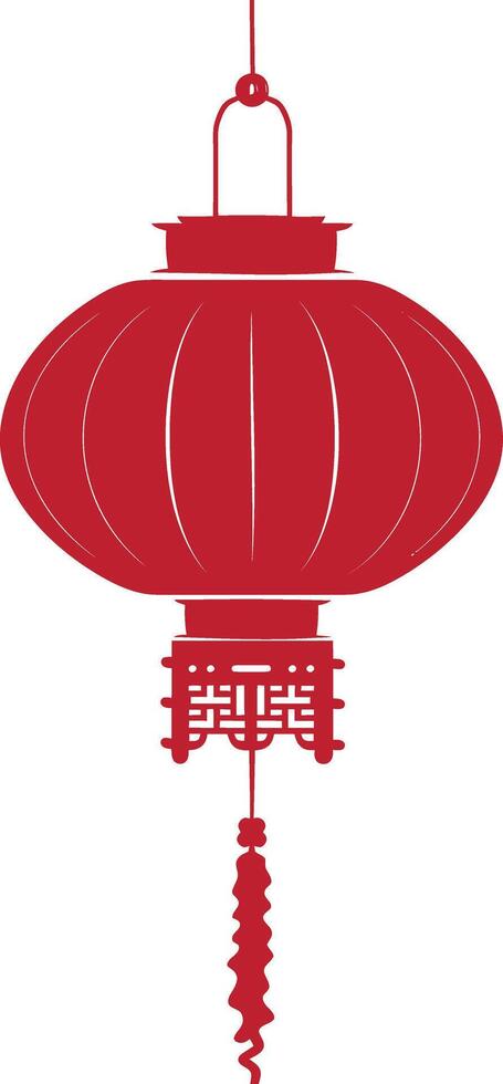 asian chinese traditional lantern red color only vector