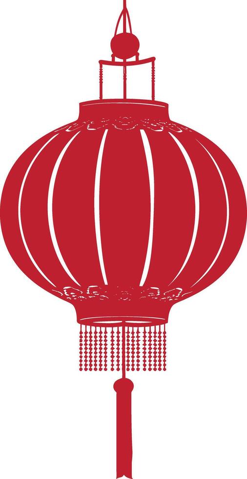 asian chinese traditional lantern red color only vector