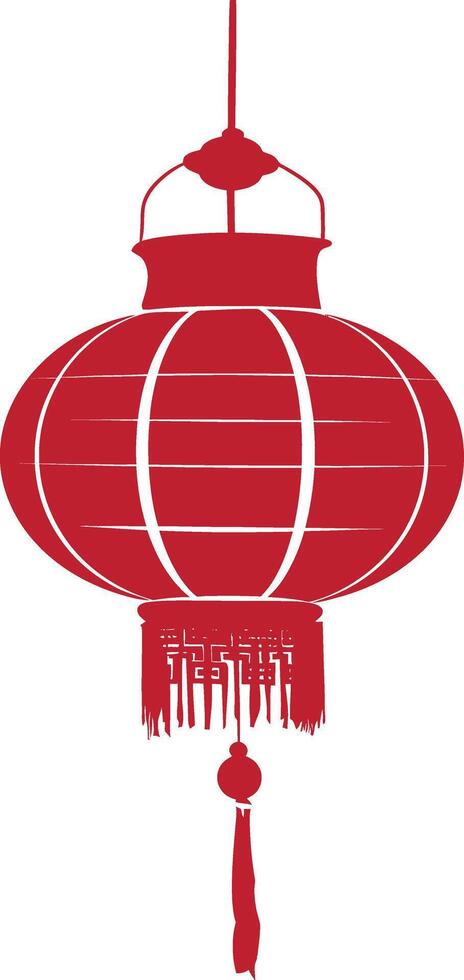 asian chinese traditional lantern red color only vector