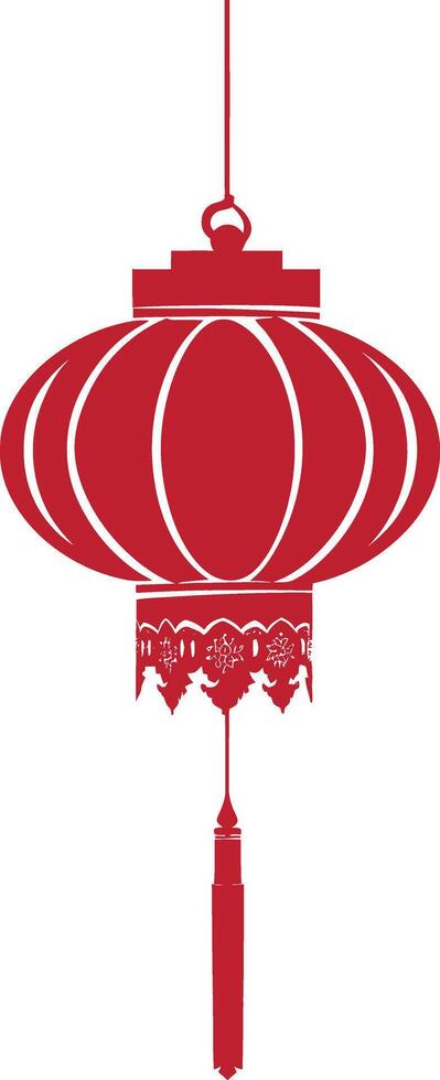asian chinese traditional lantern red color only vector