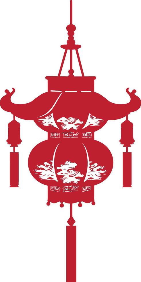 asian chinese traditional lantern red color only vector