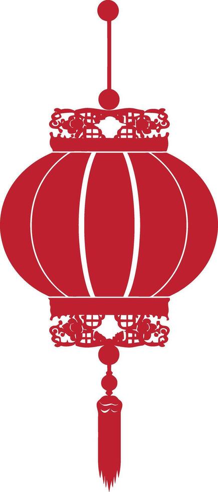 asian chinese traditional lantern red color only vector