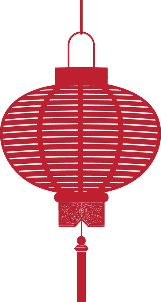 asian chinese traditional lantern red color only vector