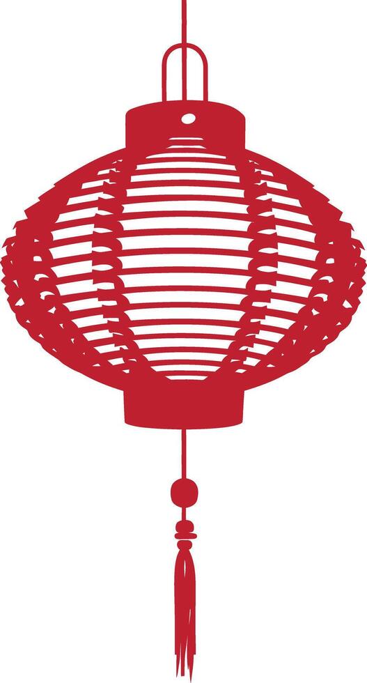 asian chinese traditional lantern red color only vector