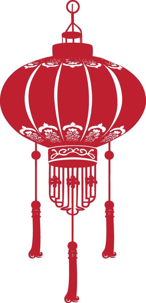 asian chinese traditional lantern red color only vector
