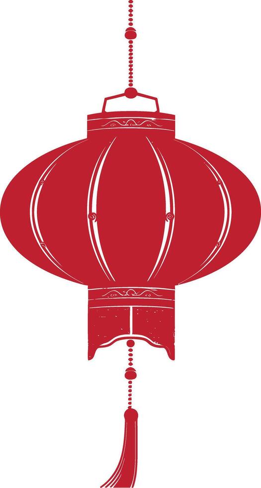 asian chinese traditional lantern red color only vector