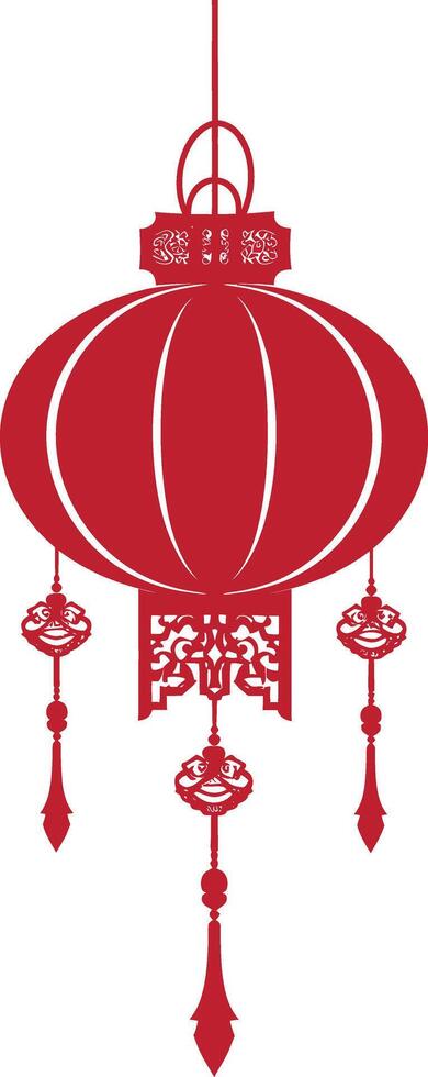 asian chinese traditional lantern red color only vector