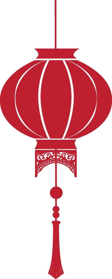 asian chinese traditional lantern red color only vector