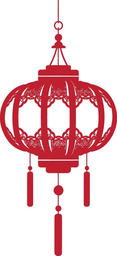 asian chinese traditional lantern red color only vector