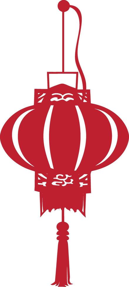 asian chinese traditional lantern red color only vector