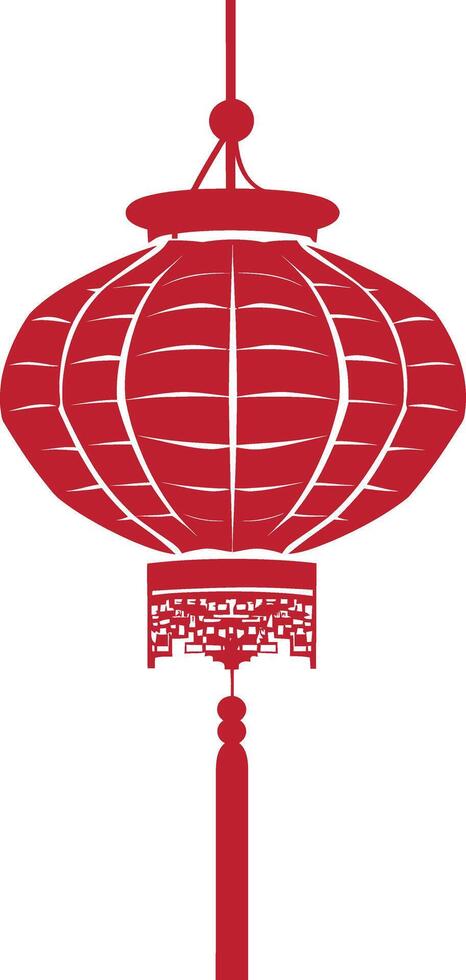 asian chinese traditional lantern red color only vector