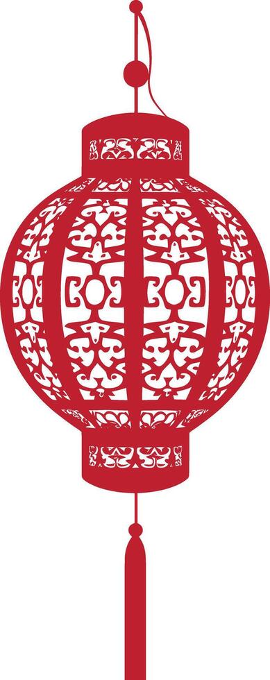 asian chinese traditional lantern red color only vector