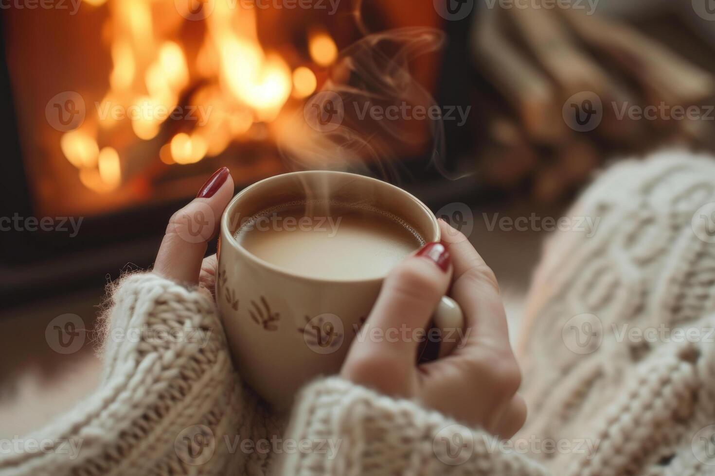 Cozy Afternoon Respite With a Warm Mug by the Hearth photo