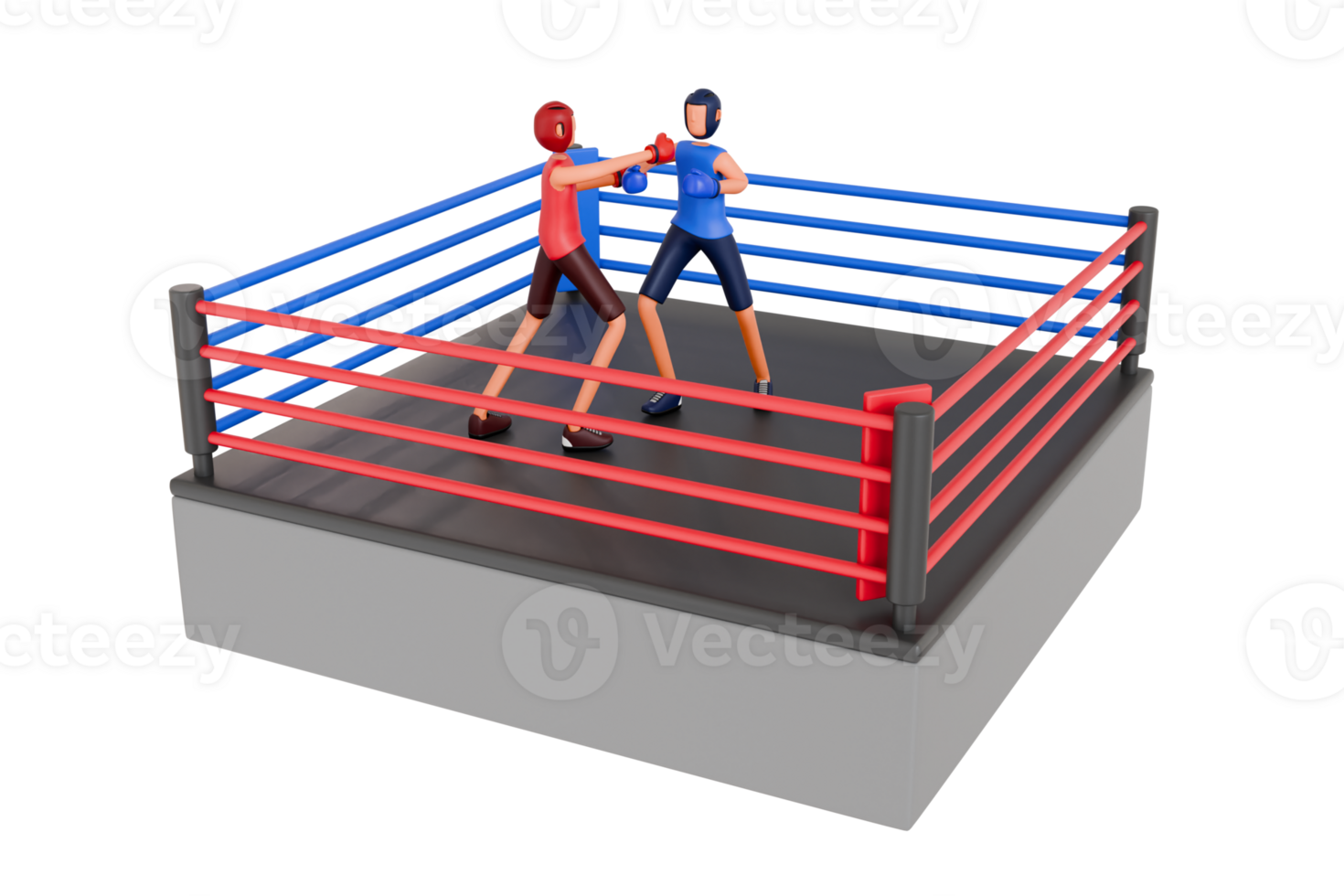 Boxing Sport 3D Illustration. Professional Boxing Match 3D Illustration png