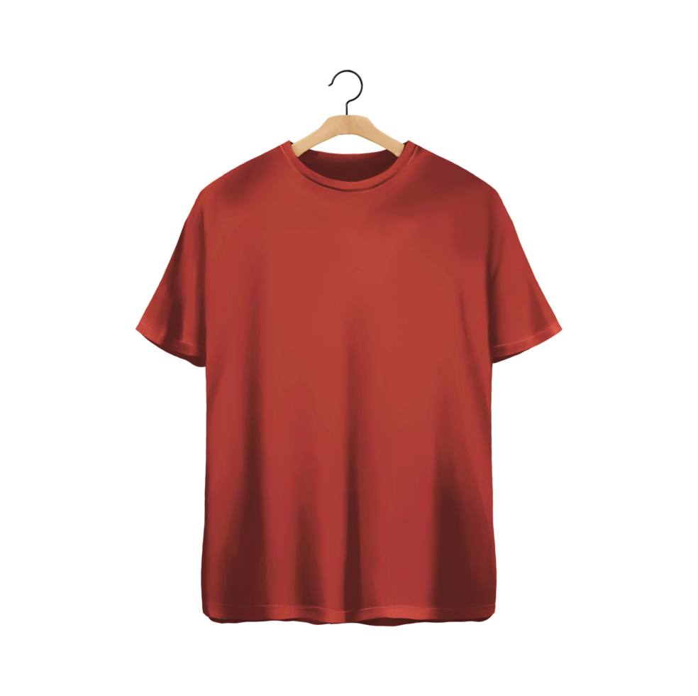 Red T-Shirt Front view with hanger png