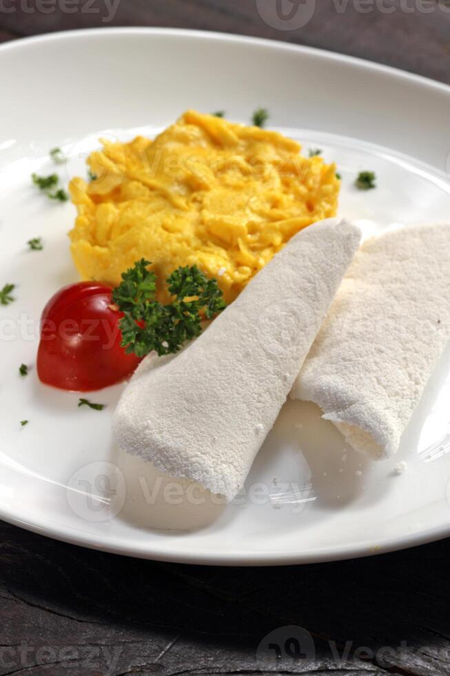 tapioca with scrambled eggs photo