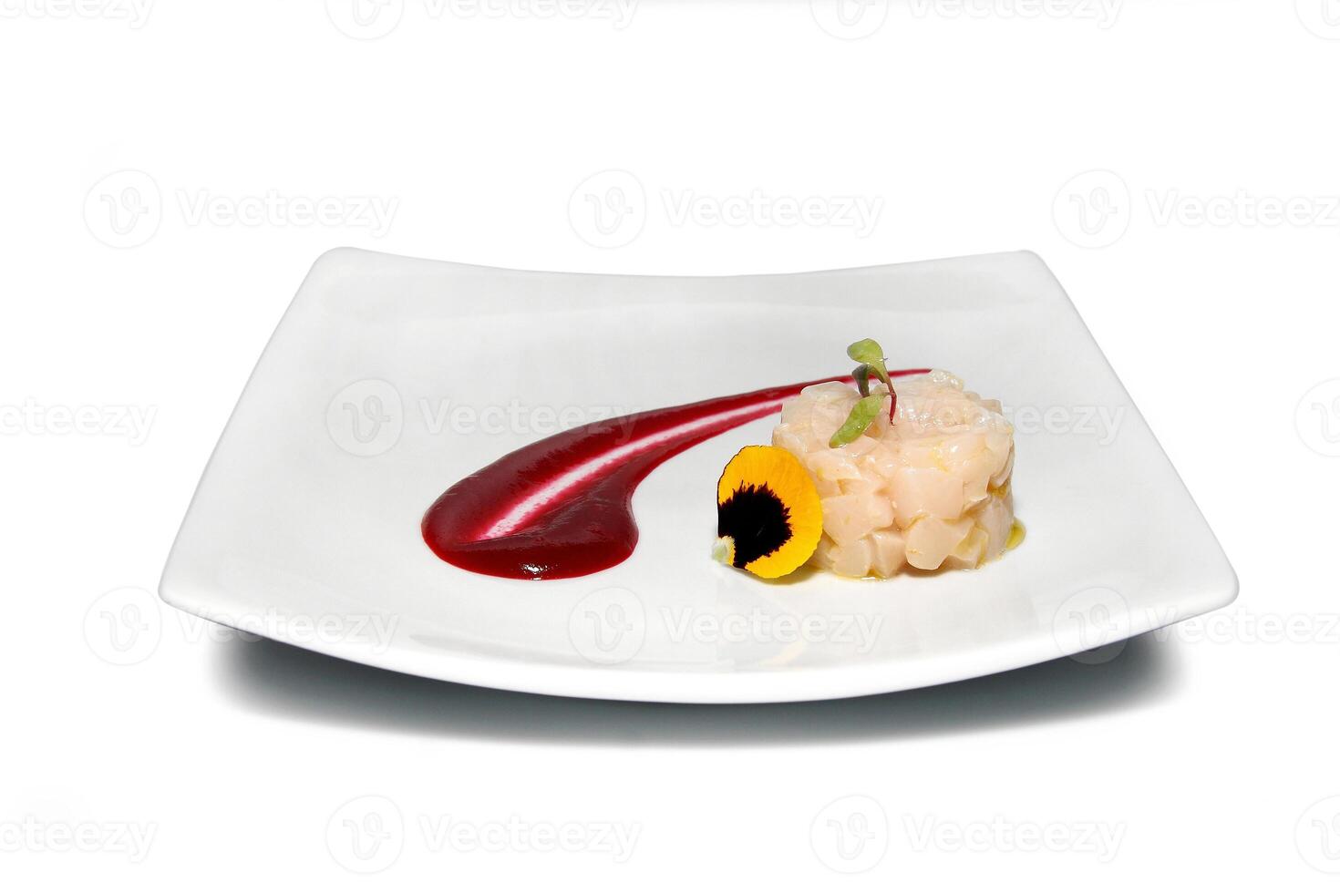 chopped scallops in olive oil sauce photo
