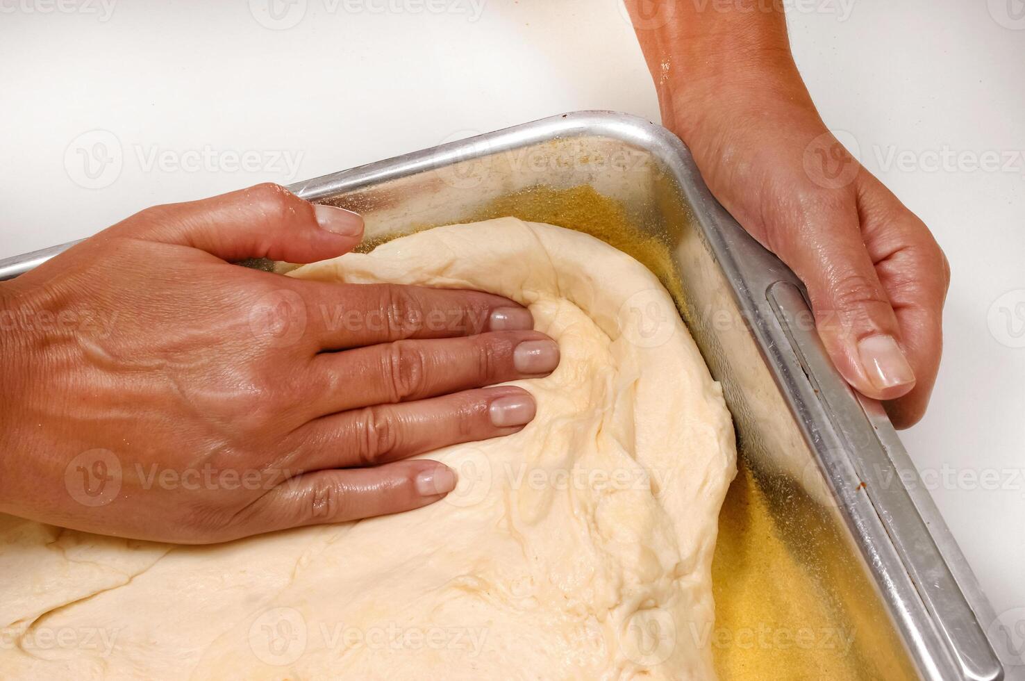 production of stuffed artisan breads made at home step by step photo