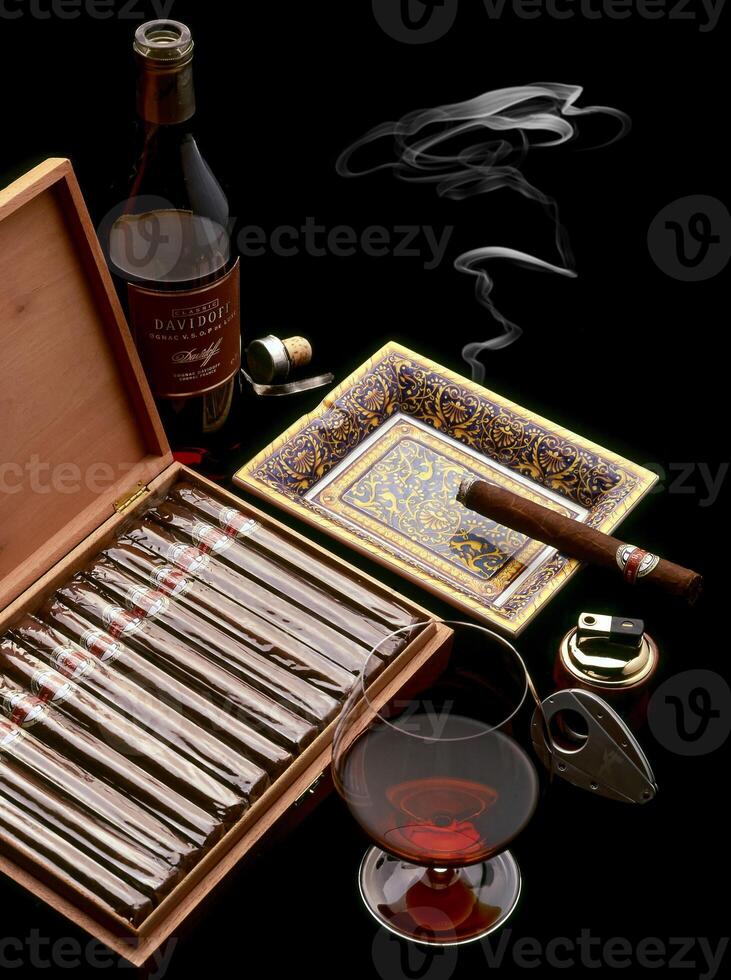 Cuban cigars, considered the best in the hierarchy of smoking and the pleasure of smoking. photo