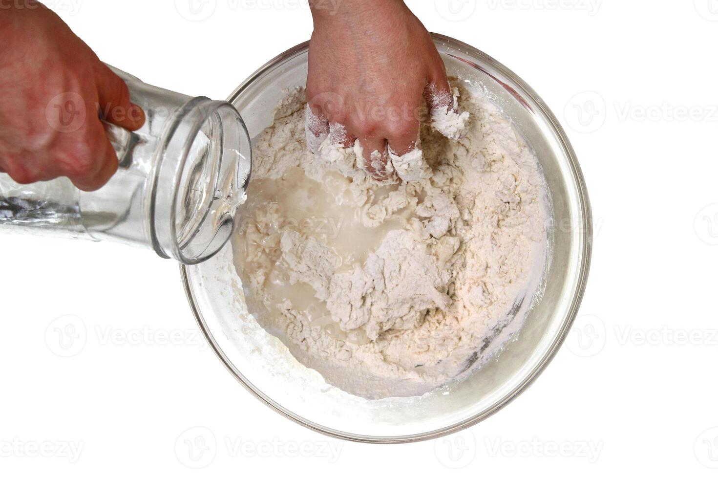 step by step of Ciabatta bread production photo