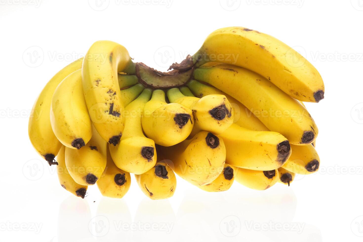 dwarf banana in bunches and separated, with skin and without photo