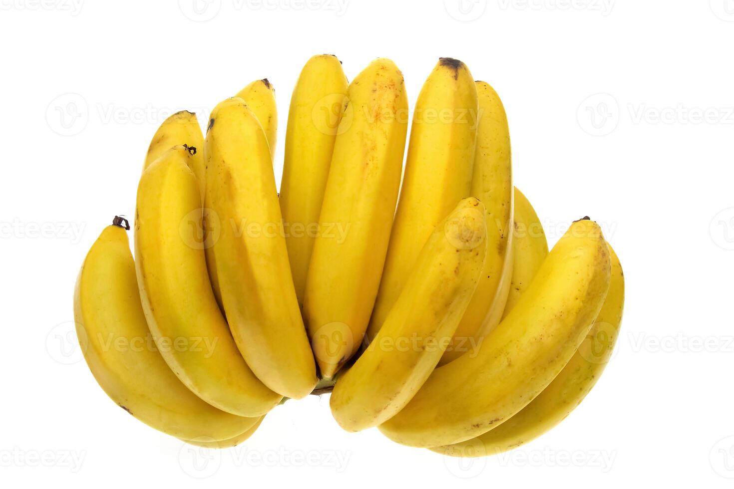 dwarf banana in bunches and separated, with skin and without photo