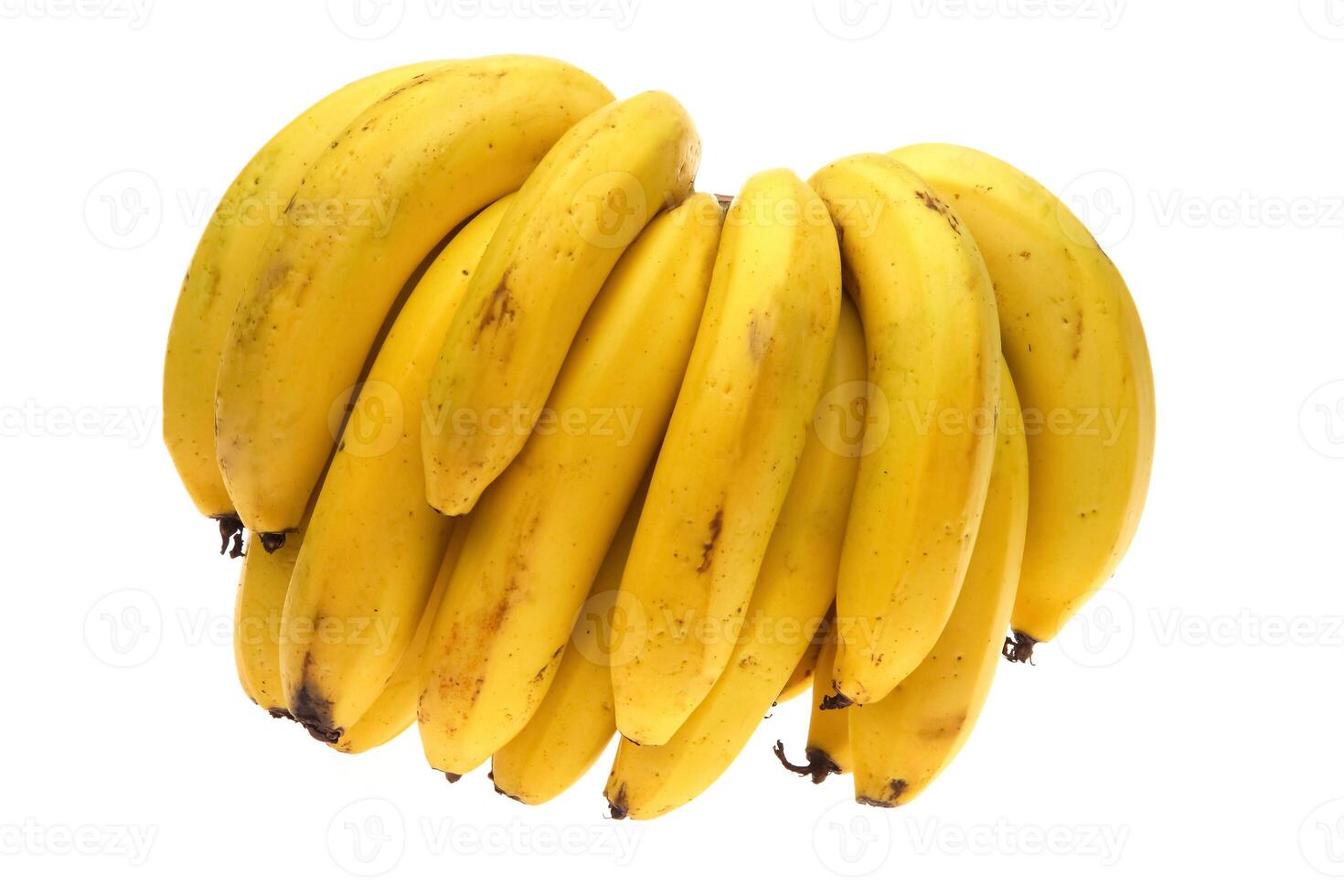 dwarf banana in bunches and separated, with skin and without photo