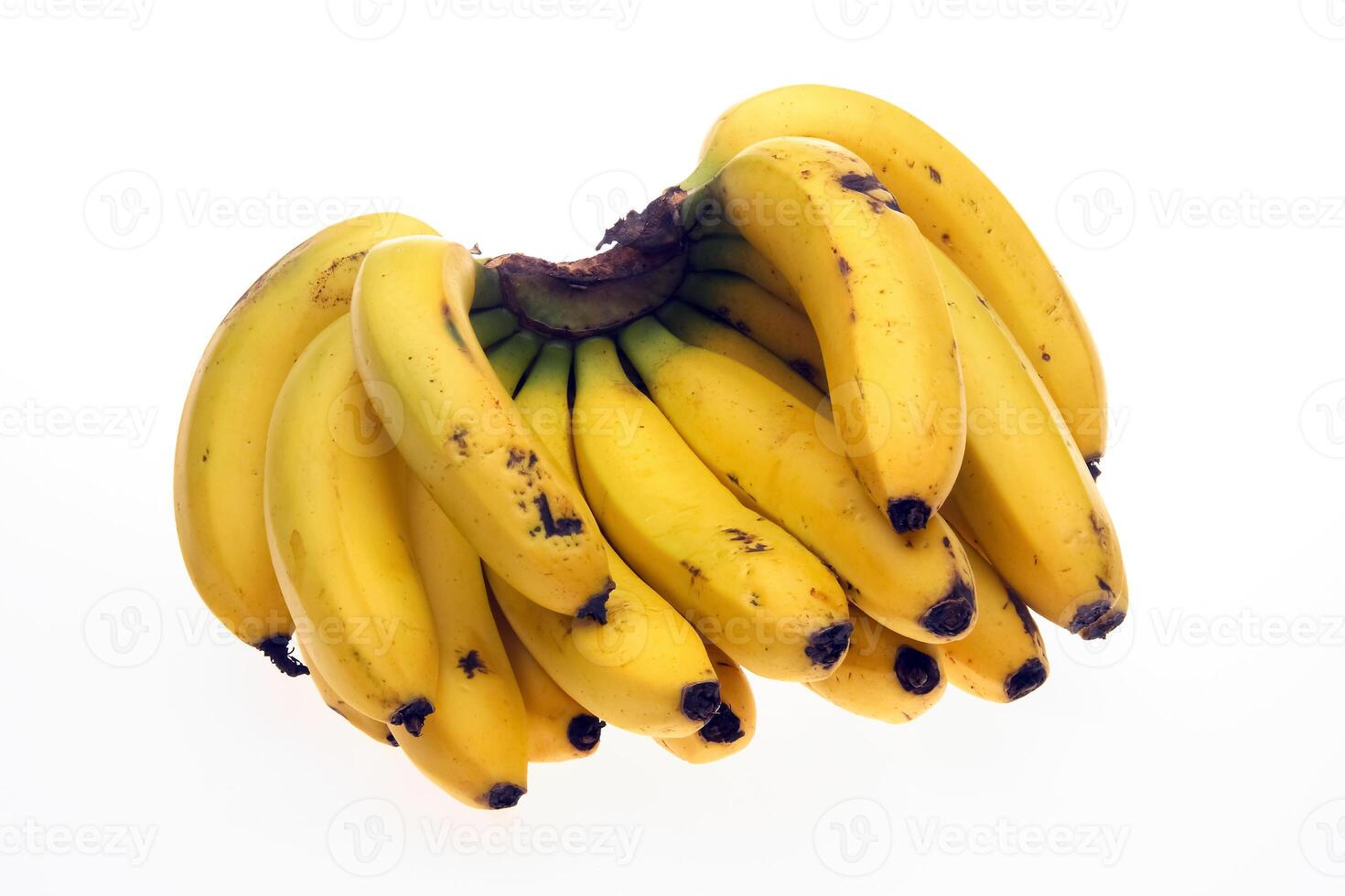dwarf banana in bunches and separated, with skin and without photo