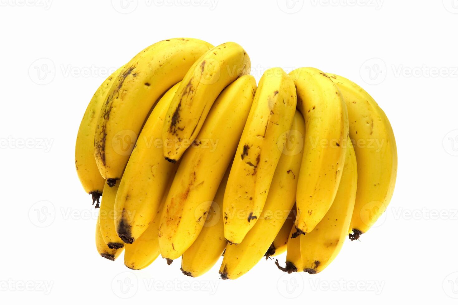 dwarf banana in bunches and separated, with skin and without photo