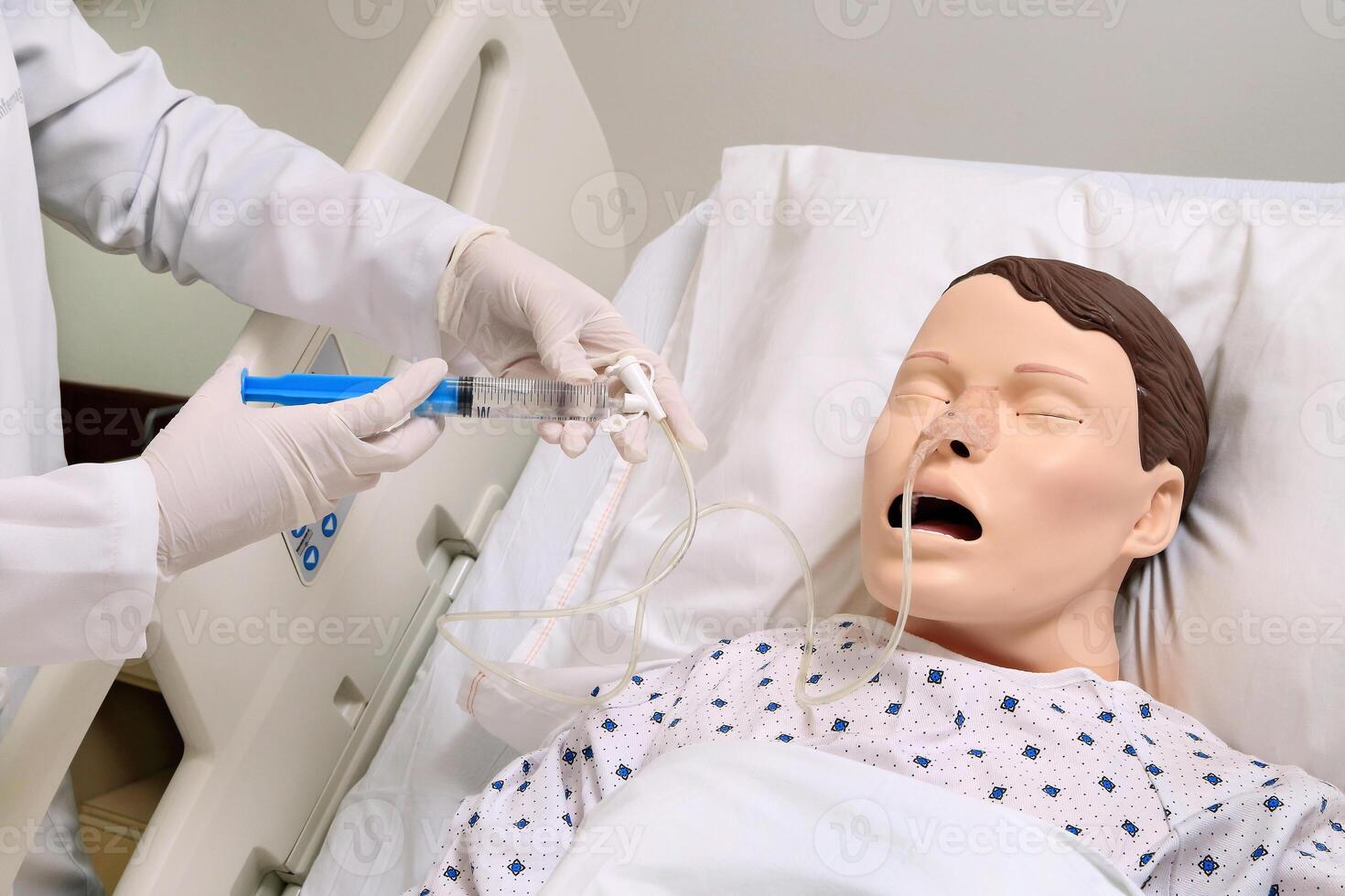life-size rubber dolls for training nursing staff and medical treatments photo