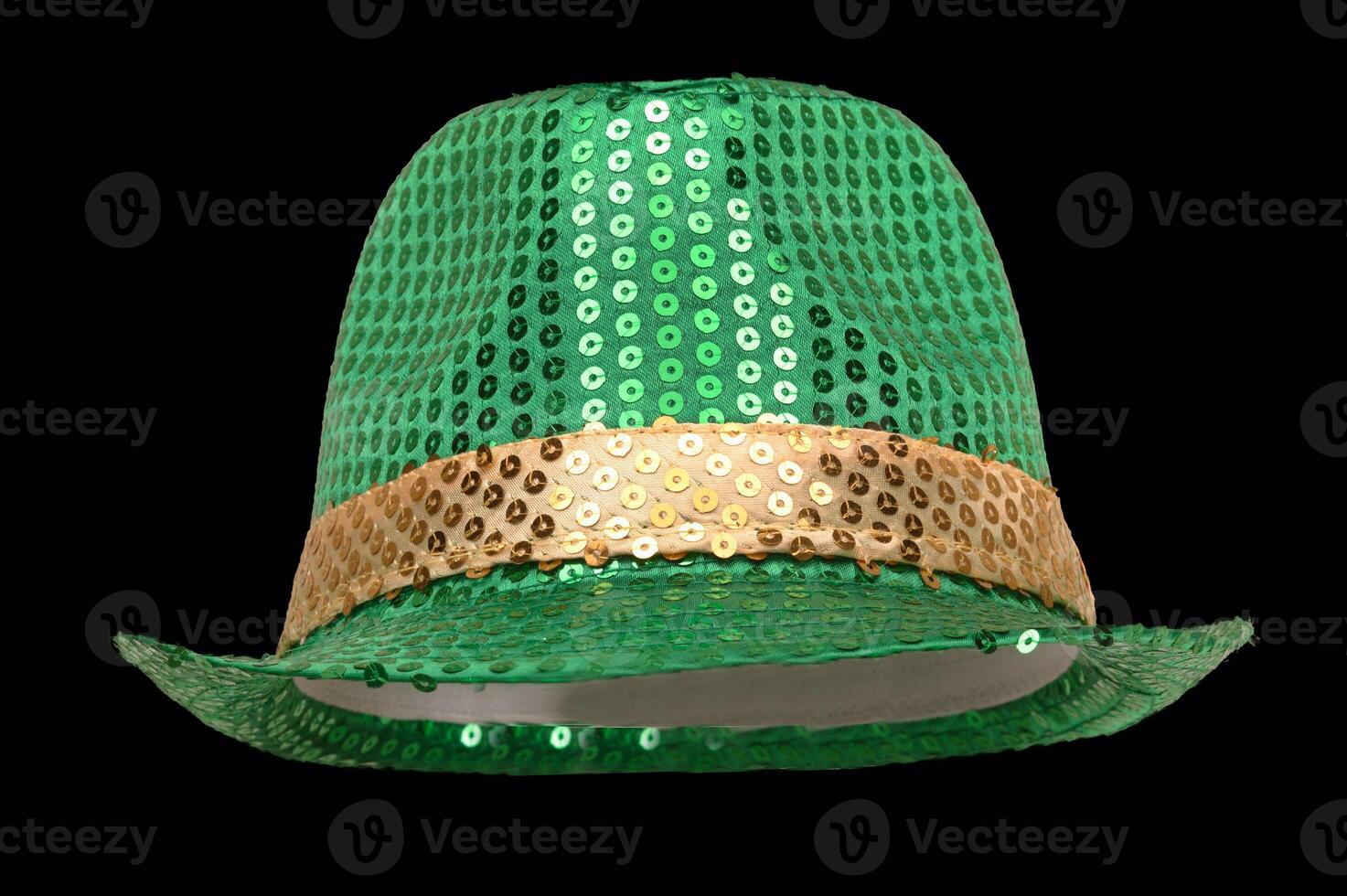 bright green party and carnival hat on white background photo