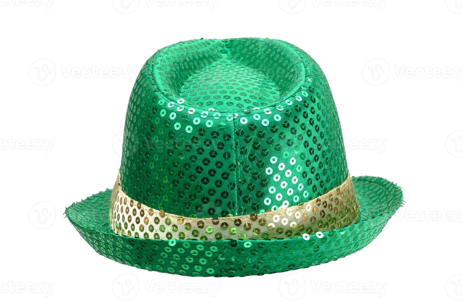 bright green party and carnival hat on white background photo