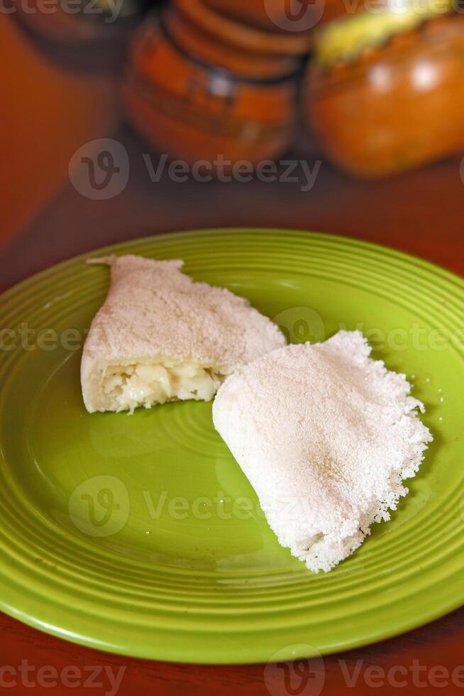 Tapioca with condensed milk and coconut photo