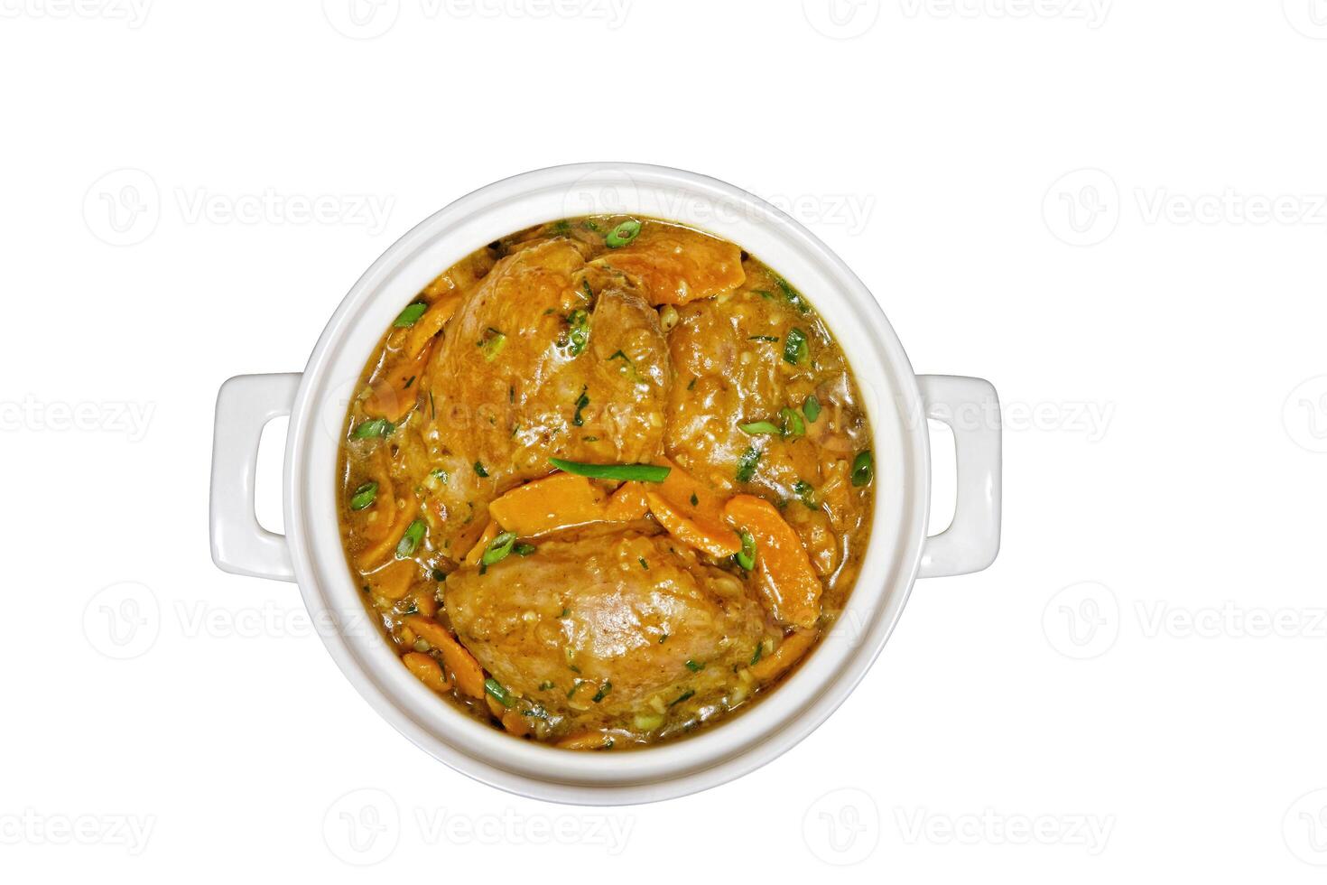 chicken stew with vegetables and sauce in the pan photo