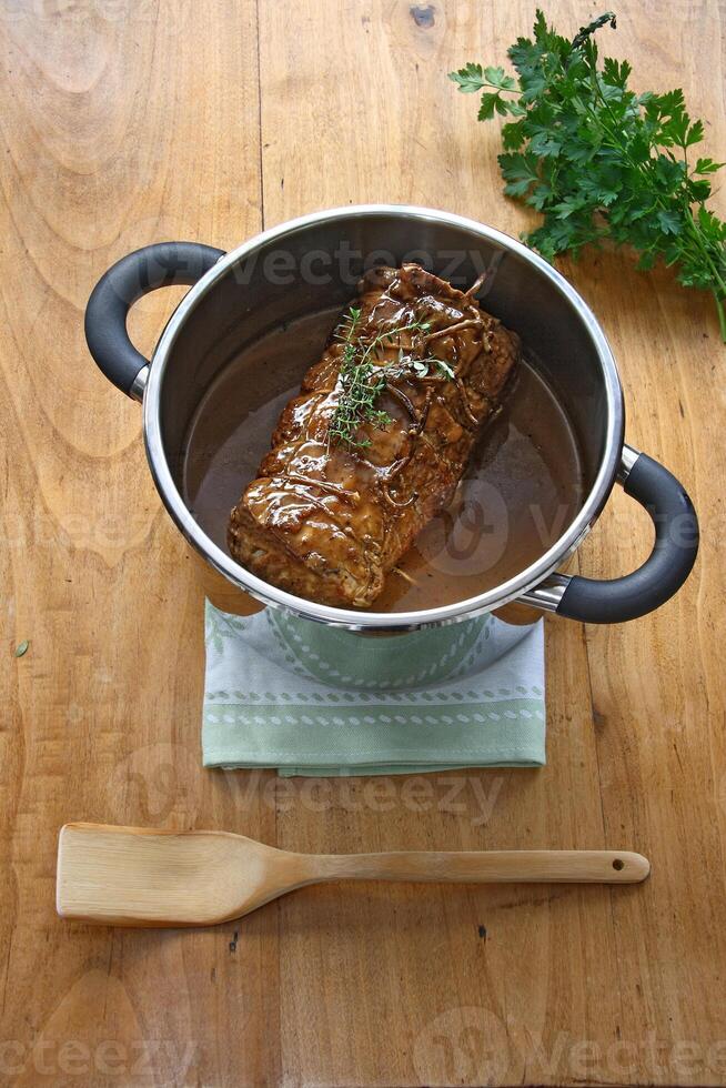 maceta carne en presión Horno visto desde encima foto