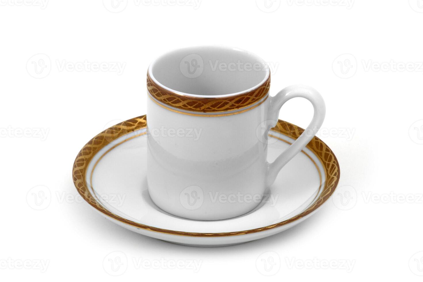 beautiful cup for coffee on white background photo