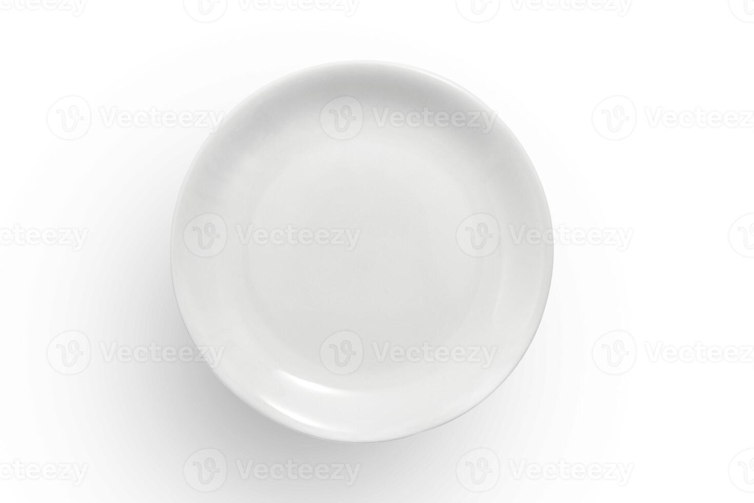 beautiful crockery plate seen from above on white background photo
