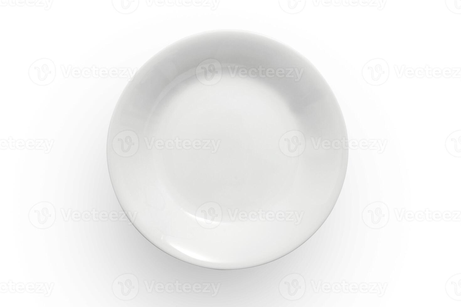 beautiful crockery plate seen from above on white background photo